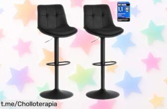 Taburetes de bar VASAGLE que giran 360° y se ajustan a tu altura, calidad moderna por un precio regalado ¡No te quedes sin ellos!