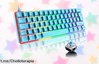 Teclado mecánico compacto Mini 60% con interruptores azules y luces RGB, ¡ahora a un precio loco que no puedes dejar escapar! Da vida a tus partidas hoy mismo.