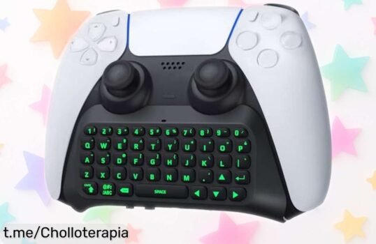 Teclado verde retroiluminado TiMOVO para mando PS5 con batería de 80 horas y un precio de escándalo que no puedes dejar escapar, ¡prepárate para jugar sin límites!
