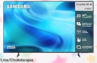Televisor Samsung Crystal 4K de 55 con colores espectaculares y más de 170 canales, precio rebajado: ¡Montar tu cine en casa nunca fue tan sencillo y asequible!