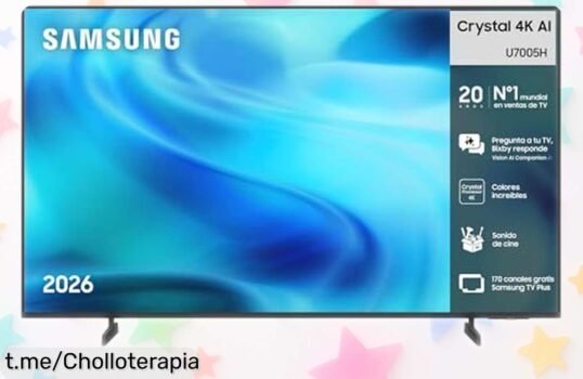 Televisor Samsung Crystal 4K de 55 con colores espectaculares y más de 170 canales, precio rebajado: ¡Montar tu cine en casa nunca fue tan sencillo y asequible!