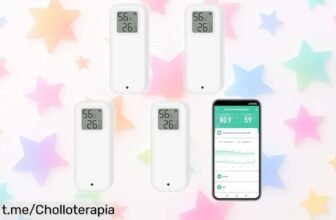 Termómetro higrómetro digital Smart con sensor WiFi: ¡Pack de 4 unidades a precio loco que hará más fácil tu día! Mide temperatura y humedad desde el móvil, no te lo pierdas.