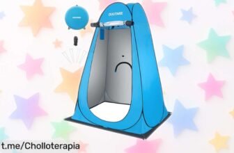 Tienda pop up portátil OUUTMEE para ducha o inodoro, súper resistente a viento y lluvia: ¡un precio de escándalo que no puedes dejar escapar!
