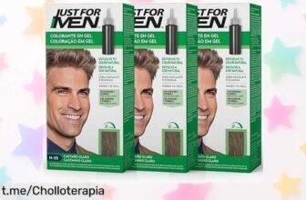 Tinte Just For Men para cubrir canas en pack de 3, ¡actúa en solo 5 minutos y fortalece tu pelo! Aprovecha este precio regalado antes que se acabe.