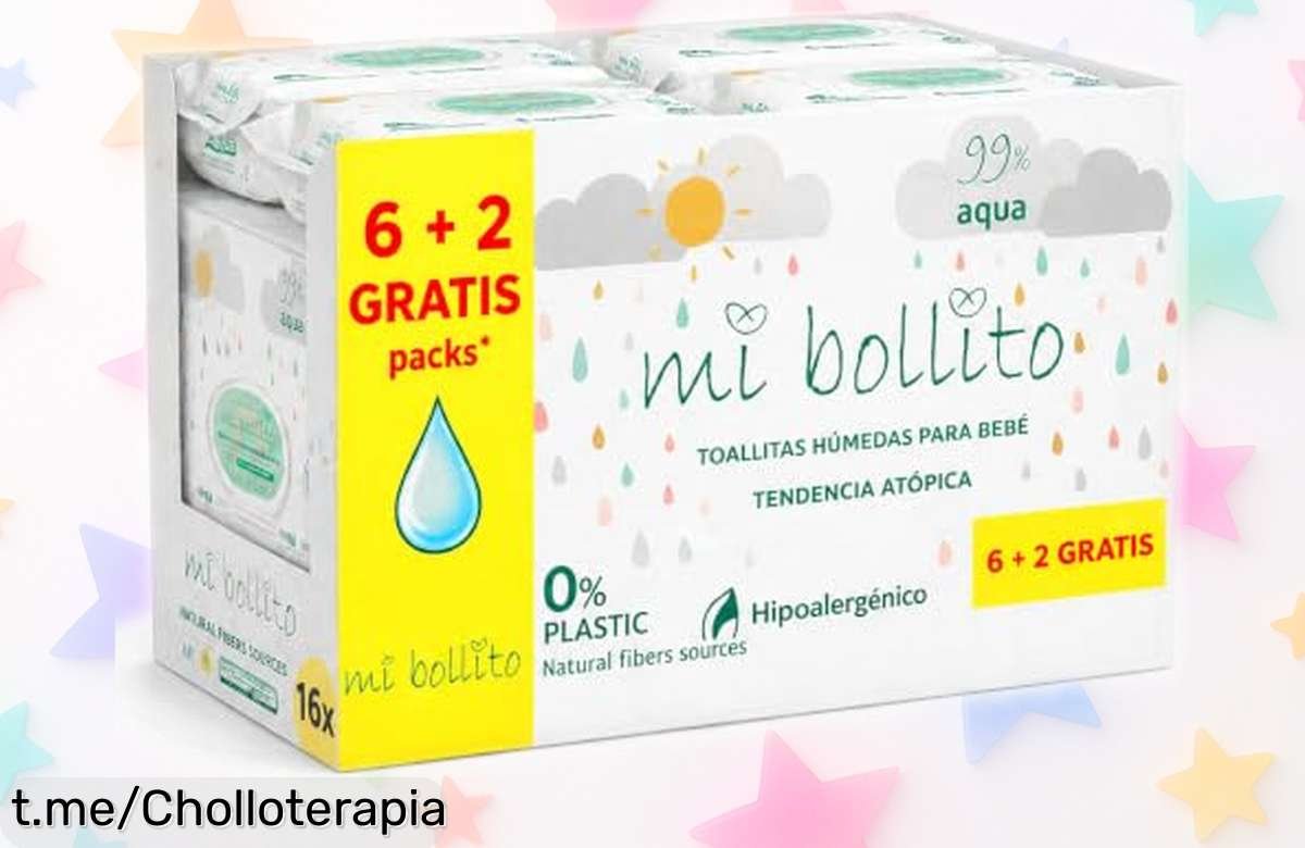Toallitas bebé Mi Bollito en pack de 8, limpiadores suaves como un abrazo que alucinan a los papás: ¡ofertón para cuidar a tus peques ya!