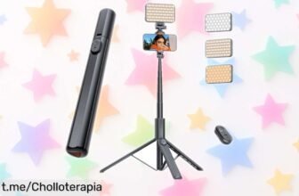 Trípode ANXRE de 180 cm con luz ajustable y mando a distancia, ¡no te pierdas este precio increíble para grabar fotos geniales tú solo!