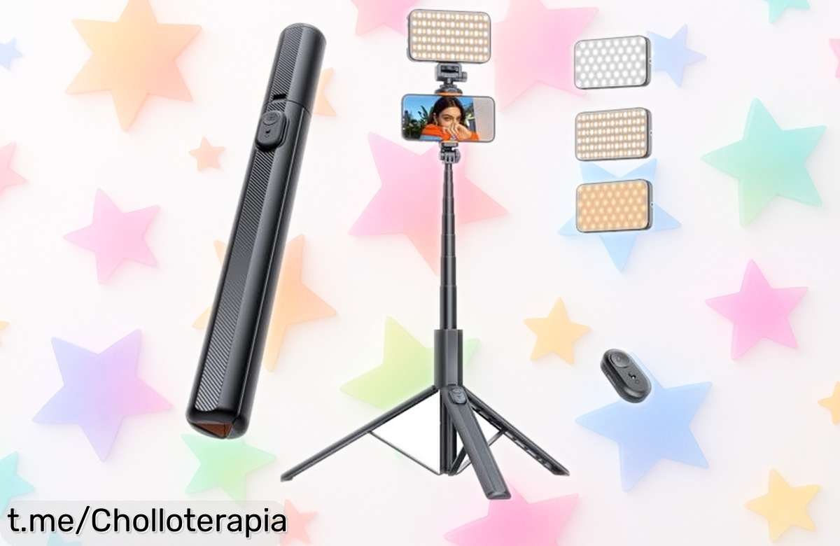 Trípode ANXRE de 180 cm con luz ajustable y mando a distancia, ¡no te pierdas este precio increíble para grabar fotos geniales tú solo!