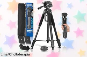 Trípode ajustable hasta 182 cm con mando Bluetooth, ¡ofertón a un precio que no se ve! Captura momentos increíbles y abrázate a la felicidad de lo bien hecho.