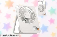 Ventilador de mesa USB ORICO con superpotencia, batería y luz LED: el chollazo que necesitas para refrescarte donde quieras y sin complicaciones. ¡No te lo pierdas!