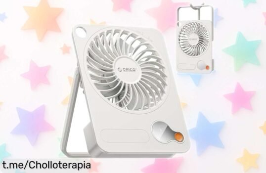 Ventilador de mesa USB ORICO con superpotencia, batería y luz LED: el chollazo que necesitas para refrescarte donde quieras y sin complicaciones. ¡No te lo pierdas!