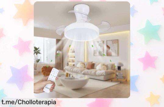 Ventilador de techo Activeallbrite con motor DC y aspas retráctiles: cambia el aire y la luz a tu antojo, ¡aprovéchate del precio rebajado para refrescar tu hogar ya!