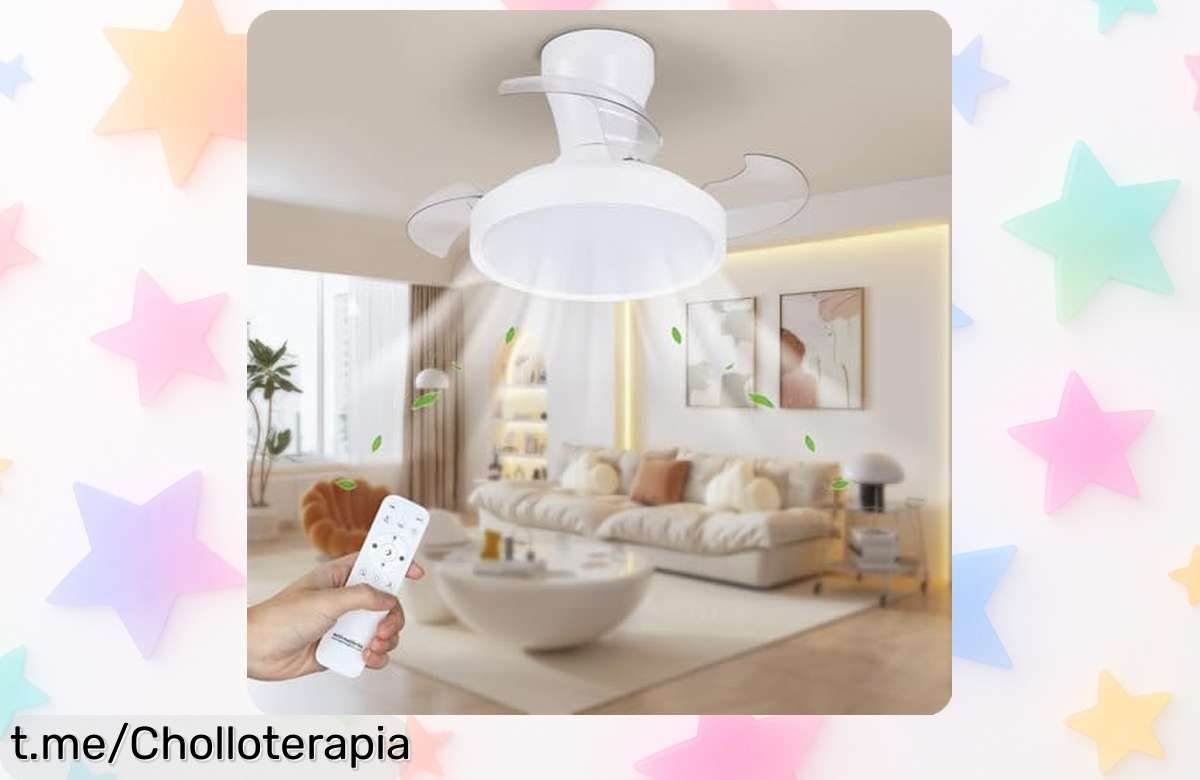 Ventilador de techo Activeallbrite con motor DC y aspas retráctiles: cambia el aire y la luz a tu antojo, ¡aprovéchate del precio rebajado para refrescar tu hogar ya!