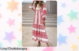 Vestido bohemio floral largo de lujo con mangas abombadas, ahora a un precio que te sorprenderá y listo para brillar en cualquier ocasión. ¡No dejes pasar esta oportunidad única!
