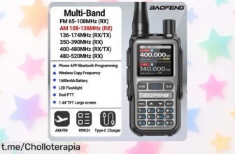 Walkie talkie BAOFENG UV5R con Bluetooth y súper alcance a precio de ganga, ¡habla sin líos y aprovecha este chollo antes que se agote!