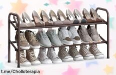 Zapatero extensible SONGMICS de 2 niveles, ¡ofertón increíble para mantener tus tacones en su sitio y ordenar tu casa sin complicaciones!