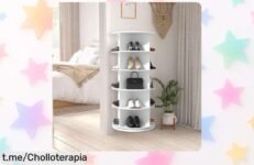 Zapatero giratorio TWSOUL: organiza tus 20 pares con estilo y aprovecha esta ganga para tener tu espacio ordenado. ¡No te quedes sin el tuyo!