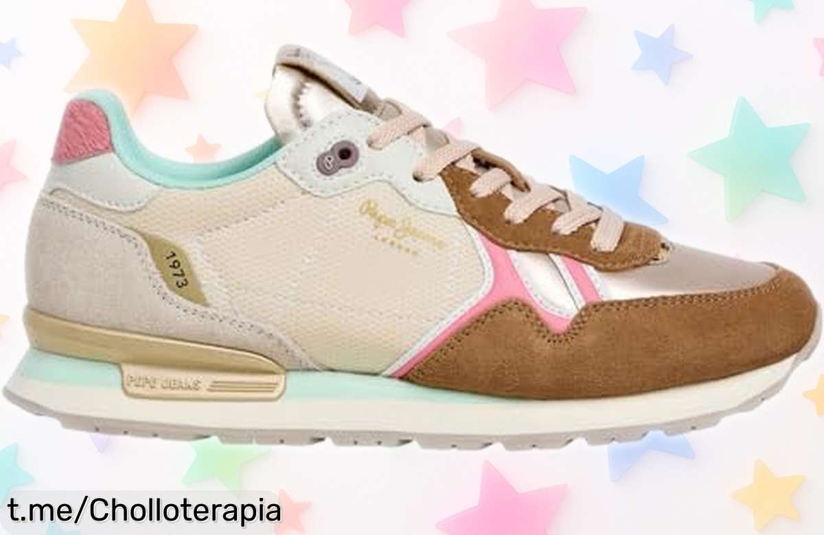 Zapatillas retro para mujer Pepe Jeans BRIT Glen W a precio loco, el estilo más top que grita sí y brilla con purpurina. ¡No dejes pasar este super chollo!