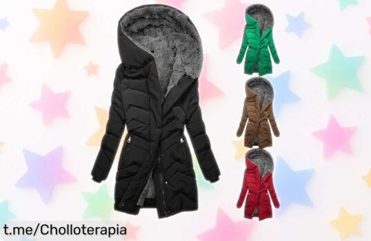 Abrigo largo acolchado para mujer con cremallera: ¡super chollo! Brilla en cada look y luce espectacular, aprovecha esta oferta que es de locura antes de que se acabe.