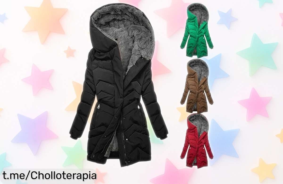 Abrigo largo acolchado para mujer con cremallera: ¡super chollo! Brilla en cada look y luce espectacular, aprovecha esta oferta que es de locura antes de que se acabe.