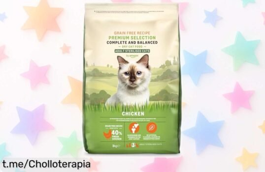 Alimento seco para gatos adultos esterilizados by Amazon, oferta increíble con 3 kg de pollo fresco y cuidado especial por un precio que no vas a creer, ¡haz feliz a tu gato ahora mismo!