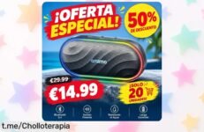 Altavoz Bluetooth portátil con luces RGB que anima tus planes y suena potente, super chollo a precio loco para 30 horas de música sin parar. ¡No te quedes sin el tuyo!