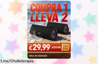 Altavoz Oraolo Bluetooth 5.4, la joya resistente al agua con 30 horas de batería ¡y llévate otro gratis! No te lo pierdas, es tu oportunidad única para disfrutar a tope.