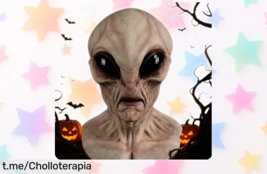 Alucinante máscara de alienígena realista Xinrongda a precio loco, ¡no la sueltes! Perfecta para Halloween o cualquier fiesta, solo hoy ¡hazte notar y diviértete al máximo!