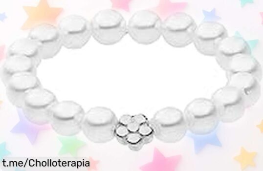 Anillo elástico con perlas Purelei Shiny Bloom, elegancia fresquita a precio de ganga que hará brillar tus días, ¡hazte con él antes de que se acabe!