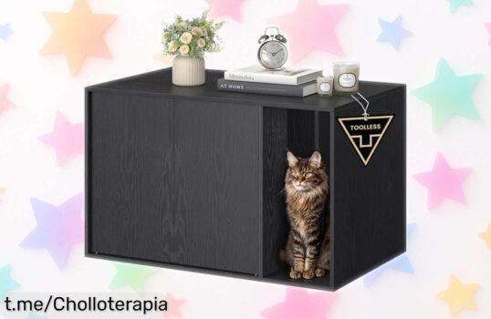 Armario arenero para gatos SONGMICS HOME con diseño moderno, montaje exprés y precio de ganga que hará feliz a tu gato y mantendrá tu casa impecable. ¡No te lo pierdas!