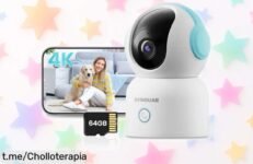 Asombrosa cámara de vigilancia AKINGUAR 4K con giro 360° y aviso al móvil, ideal para cuidar a tus seres queridos desde casa ¡aprovéchala a un precio que es un regalo!