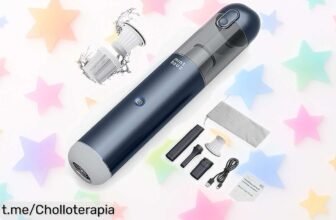 Aspiradora de mano Minthouz ultra potente y sin cable, ¡ofertón impresionante que no puedes dejar pasar! Limpia tu coche y casa fácil, siente la satisfacción al tener todo reluciente.