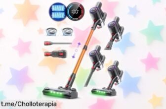 Aspiradora inalámbrica DP2 con 2 baterías: ¡súper potente y con luz LED, ahora a un precio loco para que dejes tu hogar resplandeciente sin complicaciones!