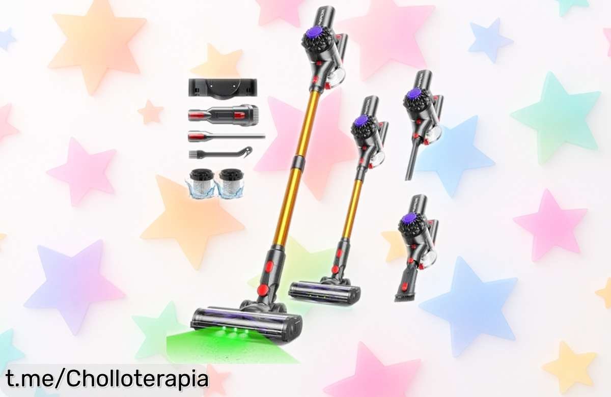 Aspiradora sin cable VACTechPro, ¡limpia todo con potencia y 40 min de autonomía a un precio de locos! No te quedes sin la tuya, esta oferta vuela rápido.