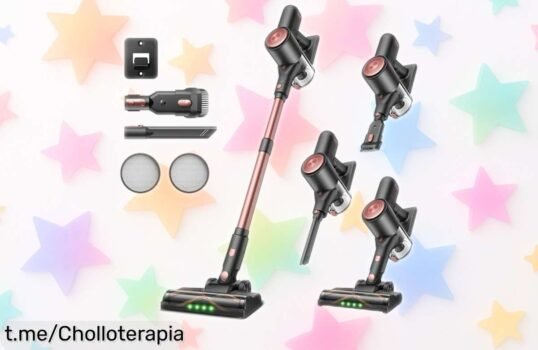 Aspiradora sin cable Vexilar V10Pro: limpieza a fondo con 45 minutos de autonomía y precio loco que no puedes dejar pasar, ¡tu hogar lo merece!