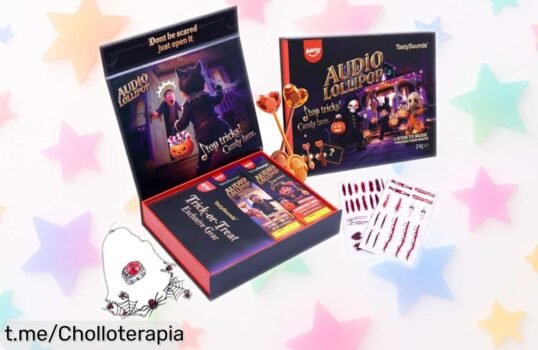 Auriculares con conducción ósea AMOS Audio Lollipop que te hacen vivir la música al límite y traen chuches de Halloween, ¡aprovecha este precio loco antes de que se acabe!