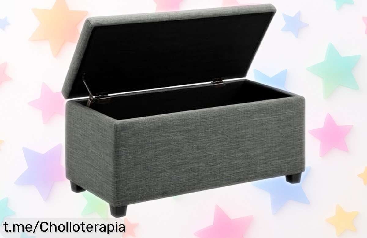 Banco baúl acolchado Amazon Basics, el ofertón perfecto para guardar juguetes y sentarte; ¡aprovecha este chollazo antes de que se acaben!