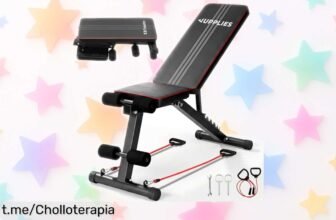 Banco de musculación plegable JUPPLIES, resistente y reclinable al mejor precio loco del momento. Esta es tu oportunidad para ponerte en forma sin salir de casa. ¡No lo dejes escapar!
