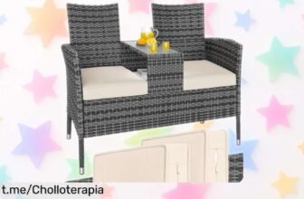 Banco terraza exterior CASARIA® para 2 personas con mesa y espacio de almacenamiento a precio loco, ¡no te lo pierdas y disfruta momentos inolvidables!