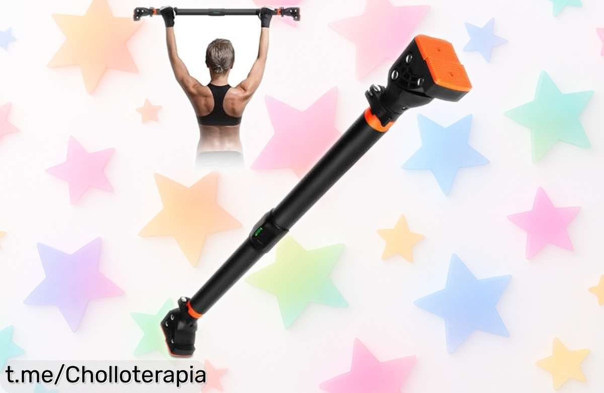 Barra de dominadas ajustable para puerta, soporta 200 kg y se coloca en segundos sin taladros: ¡aprovecha este ofertón y monta tu gimnasio en casa ya!