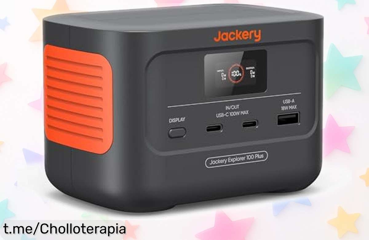 Batería portátil Jackery Explorer 100 Plus a un precio brutal, carga 3 dispositivos en menos de 2 horas y te acompaña en cada aventura. ¡Hazte con este chollazo antes que se agote!