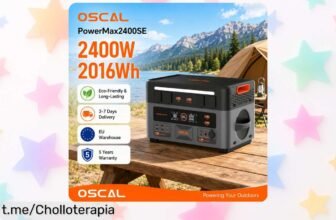 Batería portátil OSCAL PowerMax2400SE, super chollo que carga en 90 minutos y te da energía para todo. ¡No dejes escapar esta oportunidad y disfruta al aire libre sin límites!