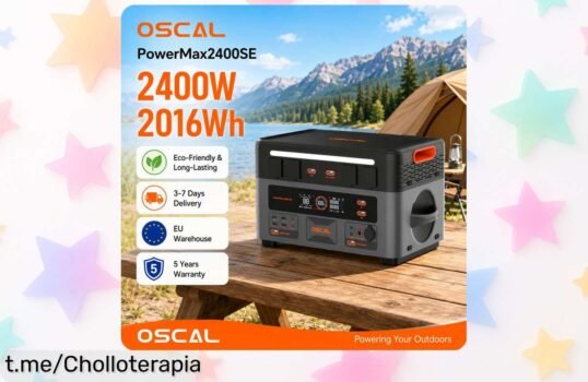 Batería portátil OSCAL PowerMax2400SE, super chollo que carga en 90 minutos y te da energía para todo. ¡No dejes escapar esta oportunidad y disfruta al aire libre sin límites!