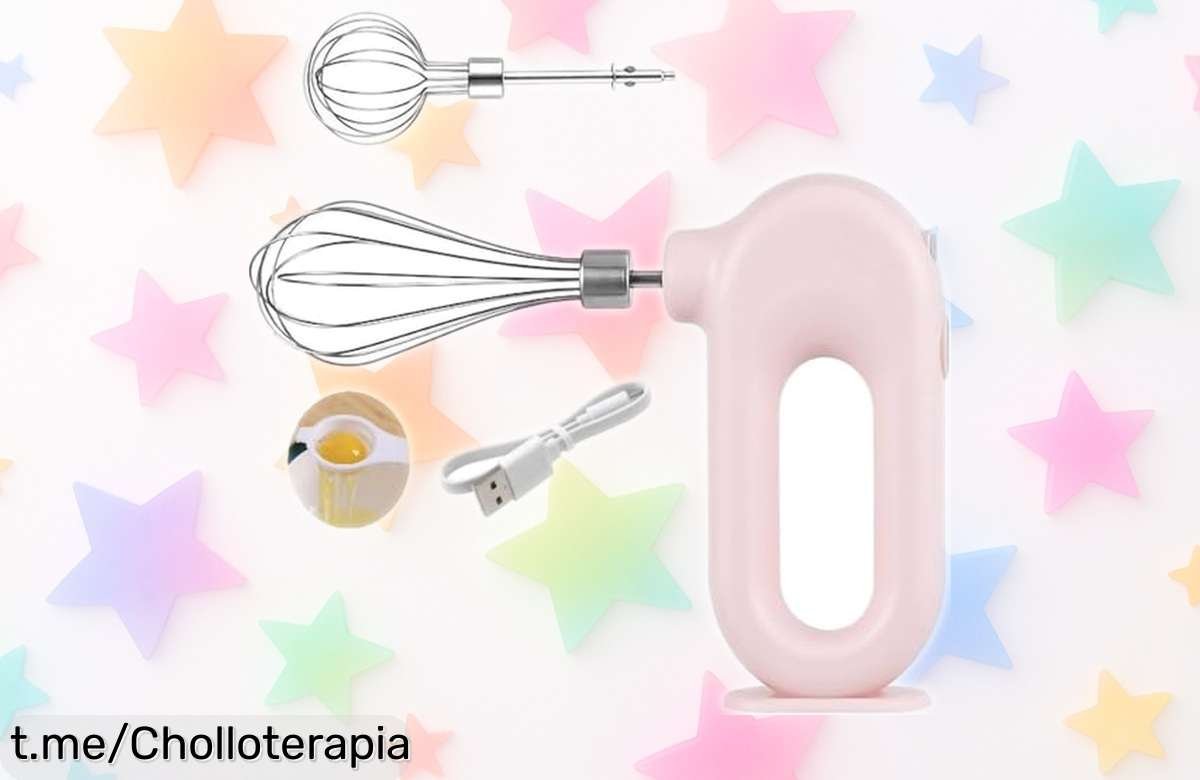 Batidora de mano inalámbrica HISUEKIG, ¡un ofertón práctico y ligero para mezclar lo que quieras! No te quedes sin la tuya y disfruta cocinar sin límites.