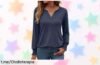 Blusa elegante Gyabnw para mujer con manga larga y cuello en V, ¡rebajada a un precio de escándalo que no puedes dejar pasar! Renueva tu armario y deslumbra en cualquier ocasión.