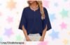 Blusa elegante de mujer HANERDUN con manga 3/4 y detalle plisado, super chollo para renovar tu estilo y lucir espectacular en cada ocasión. ¡No te quedes sin la tuya!