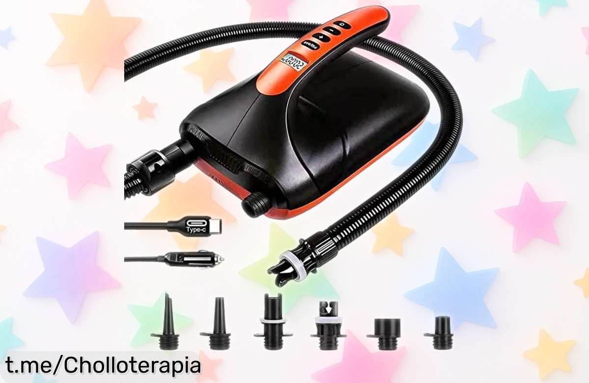 Bomba eléctrica para inflar y desinflar tablas de paddle SUP con control en el mango, ¡prepara tus días de diversión acuática a precio de ganga que no puedes dejar escapar!