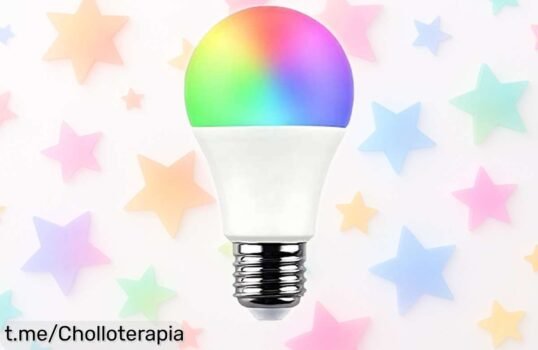 Bombilla LED smart WiFi E27 de 10W que cambia color y se controla desde tu móvil, ¡el chollo perfecto para iluminar tu hogar a lo grande!