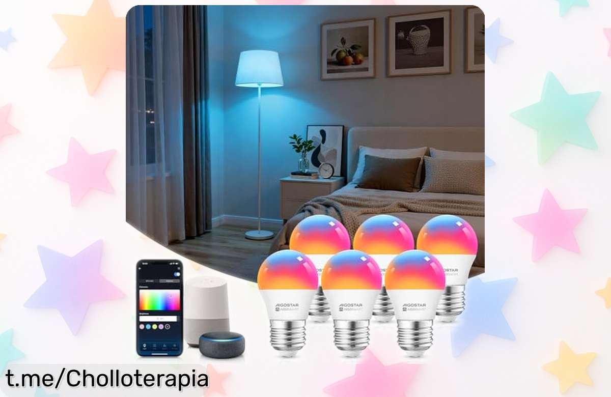 Bombillas inteligentes Aigostar G45 E27 en pack de 6 con control móvil y colores increíbles, ¡aprovecha este precio loco antes que se agote!