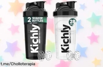 Botella mezcladora KICHLY para proteínas que hará tus batidos impecables, ¡y todo a un precio regalado! No te lo pierdas, haz tu compra ya y disfruta cada sorbo.