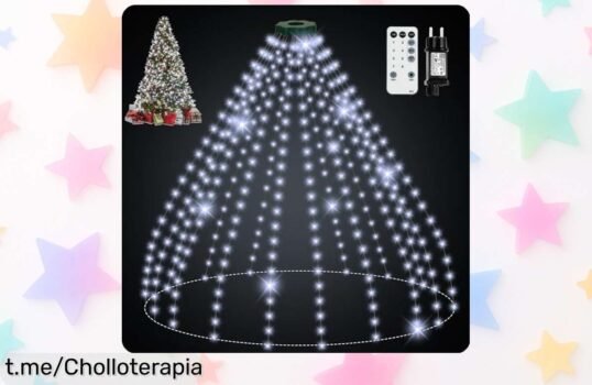 Cadena de luces mágicas para árbol de Navidad con 400 LEDs y mando a distancia, ¡no te puedes perder este chollazo que iluminará tus fiestas!